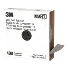 3M - 2" x 50 Yd 400 Grit Aluminum Oxide Cloth Roll - Super Fine Grade, J Weighted Backing - Exact Tooling