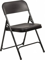 NPS - 18-3/4" Wide x 20-3/4" Deep x 29-3/4" High, Steel Folding Chair with Plastic Seat & Back - Black with Black Frame - Exact Tooling