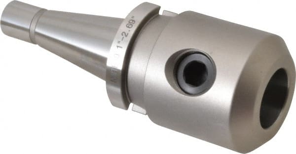 Accupro - NMTB30 Taper Shank 1" Hole End Mill Holder/Adapter - 2-3/8" Nose Diam, 68.32mm Projection, 1/2-13 Drawbar, Through-Spindle Coolant - Exact Tooling