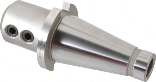 Accupro - NMTB50 Taper Shank 1-1/4" Hole End Mill Holder/Adapter - 2-1/2" Nose Diam, 3.1" Projection, 1-8 Drawbar, Through-Spindle Coolant - Exact Tooling