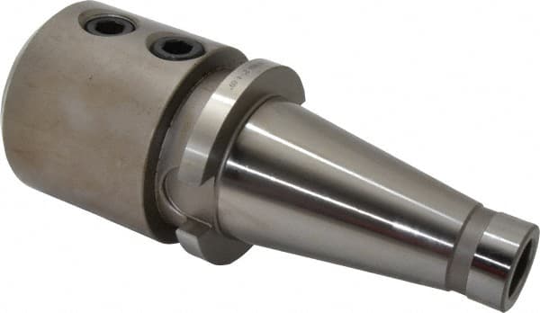 Accupro - NMTB50 Taper Shank 2" Hole End Mill Holder/Adapter - 3-3/4" Nose Diam, 119.12mm Projection, 1-8 Drawbar, Through-Spindle Coolant - Exact Tooling