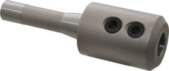 Accupro - R8 Taper Shank 1" Hole End Mill Holder/Adapter - 3.1" Projection, 7/16-20 Drawbar, Through-Spindle Coolant - Exact Tooling