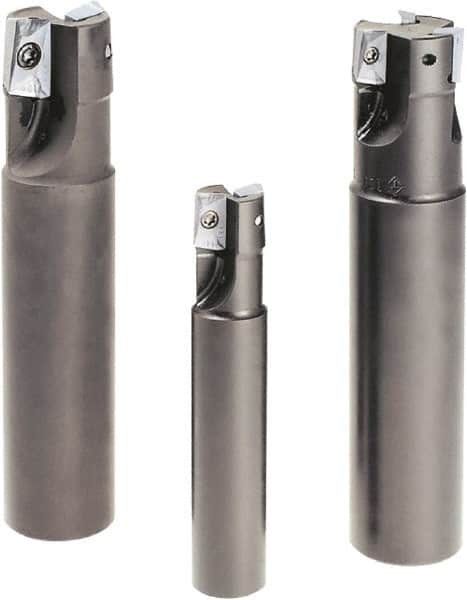 Tungaloy - 1-1/4" Cut Diam, 0.421" Max Depth of Cut, 1-1/4" Shank Diam, 3.74" OAL, Indexable Square Shoulder End Mill - ASMT 11T3.. Inserts, Weldon Shank, 90° Lead Angle - Exact Tooling