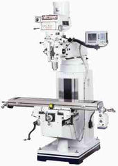 Vectrax - 10" Table Width x 54" Table Length, Variable Speed Pulley Control, 3 Phase Knee Milling Machine - R8 Spindle Taper, 5 hp - Exact Tooling