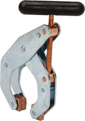 Made in USA - 1,700 Lb, 4-1/2" Max Opening, 2-1/4" Open Throat Depth, Cantilever Clamp - High Tensile Steel Jaw, T-Handle - Exact Tooling