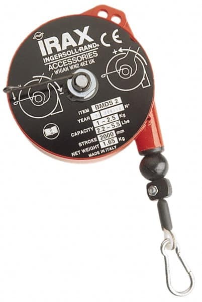 Ingersoll-Rand - 8.81 Lb Load Capacity, 6.56' Travel Distance, Tool Balancer - Stainless Steel Cable, Cast Aluminum Housing, Tension Adjustment, Locking Mechanism - Exact Tooling