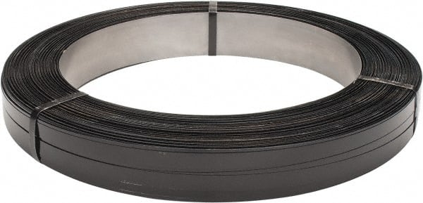 Made in USA - 1,649' Long x 3/4" Wide, Oscillated Coil Steel Strapping - 2,620 Lb Capacity, 0.025" Thick - Exact Tooling