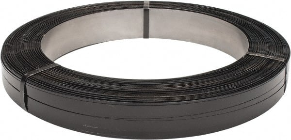 Made in USA - 1,334' Long x 3/4" Wide, Oscillated Coil Steel Strapping - 3,250 Lb Capacity, 0.031" Thick - Exact Tooling
