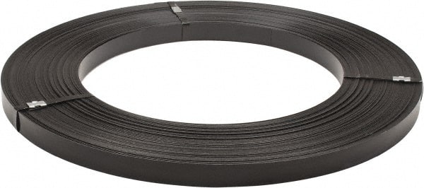 Made in USA - 836' Long x 1-1/4" Wide, Ribbon Wound Coil Steel Strapping - 5,450 Lb Capacity, 0.031" Thick - Exact Tooling