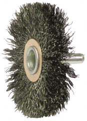 Anderson - 2-1/2" Brush Diam, Crimped, End Brush - 1/4" Diam Shank, 20,000 Max RPM - Exact Tooling