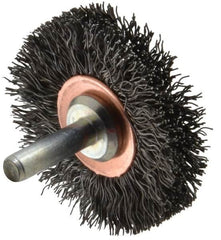 Anderson - 2" Brush Diam, Crimped, End Brush - 1/4" Diam Shank, 20,000 Max RPM - Exact Tooling