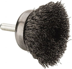 Anderson - 1-3/4" Brush Diam, Crimped, End Brush - 1/4" Diam Shank, 13,000 Max RPM - Exact Tooling