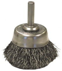 Anderson - 1-3/4" Brush Diam, Crimped, End Brush - 1/4" Diam Shank, 13,000 Max RPM - Exact Tooling