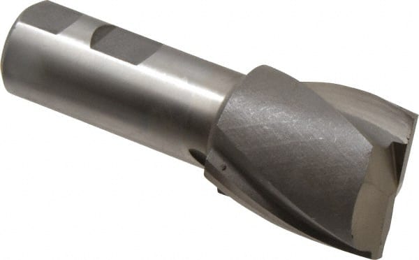 Interstate - 1-1/2", 1-5/8" LOC, 1" Shank Diam, 4-1/8" OAL, 2 Flute, High Speed Steel Square End Mill - Single End, Uncoated, Spiral Flute, 30° Helix, Centercutting, Right Hand Cut, Right Hand Flute - Exact Tooling