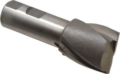 Interstate - 1-1/2", 1-5/8" LOC, 1" Shank Diam, 4-1/8" OAL, 2 Flute, High Speed Steel Square End Mill - Single End, Uncoated, Spiral Flute, 30° Helix, Centercutting, Right Hand Cut, Right Hand Flute - Exact Tooling