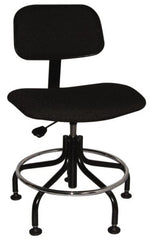 Bevco - Ergonomic Chair with Welded Footring - Cloth Seat, Black - Exact Tooling