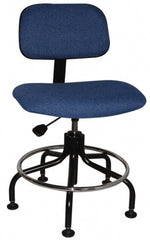 Bevco - Ergonomic Chair with Welded Footring - Cloth Seat, Royal Blue - Exact Tooling