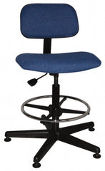 Bevco - Ergonomic Chair with Adjustable Footring - Cloth Seat, Royal Blue - Exact Tooling