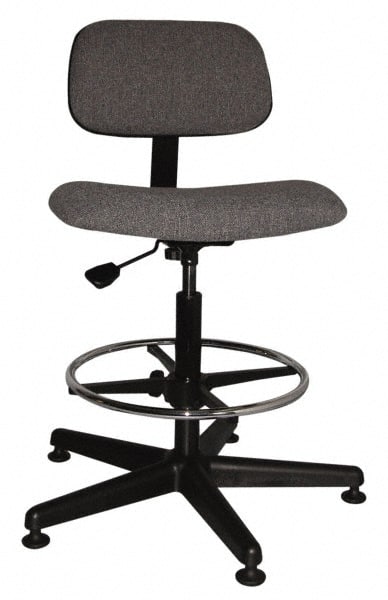 Bevco - Ergonomic Chair with Adjustable Footring - Cloth Seat, Gray - Exact Tooling