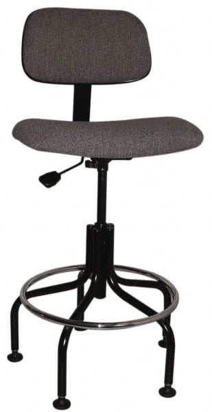 Bevco - Ergonomic Chair with Welded Footring - Cloth Seat, Gray - Exact Tooling