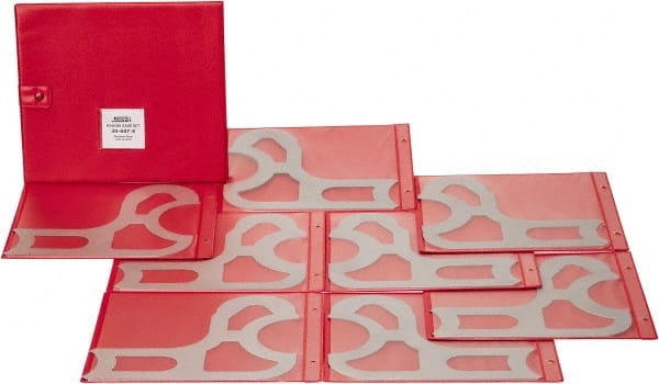 SPI - 8 Piece, 1-9/16 to 2 Inch Radius, Stainless Steel Radius Gage Set - 1/16 Inch Graduation, Satin Chrome Coated - Exact Tooling