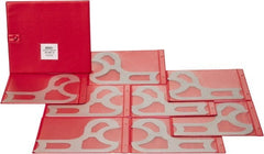 SPI - 8 Piece, 1-9/16 to 2 Inch Radius, Stainless Steel Radius Gage Set - 1/16 Inch Graduation, Satin Chrome Coated - Exact Tooling