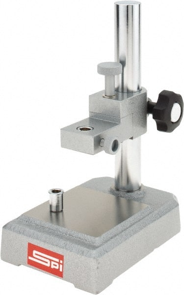 SPI - Rectangular Base, Comparator Gage Stand - 8-1/2" High, 5-3/4" Base Length x 4" Base Width x 1-1/2" Base Height, Includes Holder - Exact Tooling