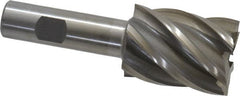 Interstate - 1-1/2", 2" LOC, 3/4" Shank Diam, 4-1/2" OAL, 6 Flute, High Speed Steel Square End Mill - Single End, Uncoated, Spiral Flute, 30° Helix, Right Hand Cut, Right Hand Flute - Exact Tooling