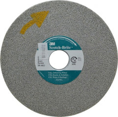 3M - 6" Diam, 1/2" Face Width, 1" Center Hole, Medium Grade, Aluminum Oxide Deburring Wheel - Convolute, Hard Density 8 Grade, 6,000 RPM - Exact Tooling