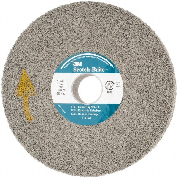 3M - 6" Diam, 1" Face Width, 1" Center Hole, Fine Grade, Silicon Carbide Deburring Wheel - Convolute, Hard Density 8 Grade, 6,000 RPM - Exact Tooling