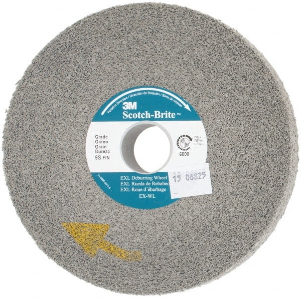 3M - 6" Diam, 1" Face Width, 1" Center Hole, Fine Grade, Silicon Carbide Deburring Wheel - Convolute, Hard Density 9 Grade, 6,000 RPM - Exact Tooling