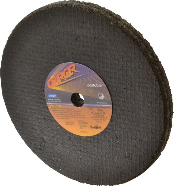 Norton - 8" Diam x 5/8" Hole x 3/4" Thick, R Hardness, 14 Grit Surface Grinding Wheel - Zirconia Alumina, Type 1, Very Coarse Grade, 6,000 Max RPM, No Recess - Exact Tooling