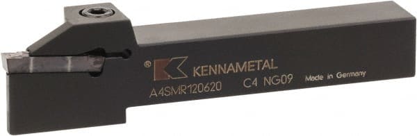 Kennametal - 0.55" Max Depth of Cut, 4mm Min Groove Width, 5" OAL, Right Hand Indexable Grooving Cutoff Toolholder - 4 Seat Size, 5/8" Shank Height x 5/8" Shank Width, A4..04.. Insert Style, A4SM Toolholder Style, Series A4 - Exact Tooling