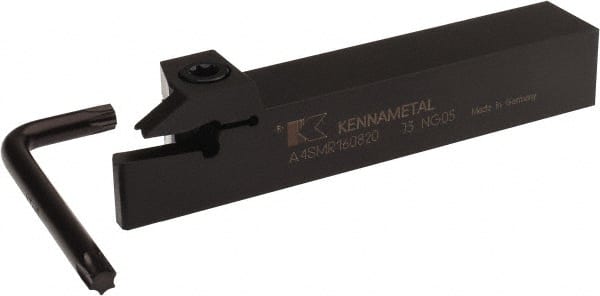 Kennametal - 0.79" Max Depth of Cut, 8mm Min Groove Width, 6" OAL, Right Hand Indexable Grooving Cutoff Toolholder - 8 Seat Size, 1" Shank Height x 1" Shank Width, A4..08.. Insert Style, A4SM Toolholder Style, Series A4 - Exact Tooling