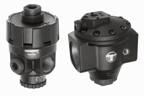 Norgren - 3/4 NPT Port, Zinc Hi-Flow Pilot Operated Regulator - 10 to 300 psi Range, 300 Max psi Supply Pressure, 1/2" Gauge Port Thread, 2.7" Wide x 5.2" High - Exact Tooling