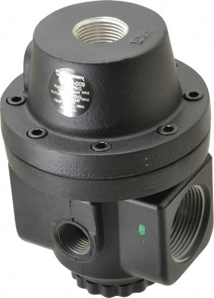 Norgren - 1-1/4 NPT Port, 300 CFM, Zinc/Aluminum Air Pilot Operated Regulator - 10 to 400 psi Range, 400 Max psi Supply Pressure, 4.16" Wide x 5.97" High - Exact Tooling