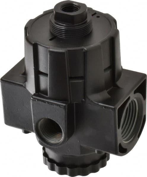 Norgren - 1 NPT Port, Zinc Hi-Flow Pilot Operated Regulator - 10 to 300 psi Range, 300 Max psi Supply Pressure, 1/2" Gauge Port Thread, 2.7" Wide x 5.2" High - Exact Tooling