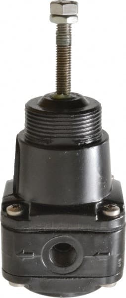 Norgren - 1/4 NPT Port, 17 CFM, Aluminum Instrumentation Regulator - 0.6 to 30 psi Range, 290 Max psi Supply Pressure, 1/4" Gauge Port Thread, 2.48" Wide x 5.71" High - Exact Tooling