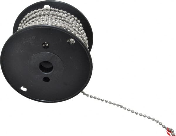 Made in USA - Number 10 Trade Size Stainless Steel Ball Chain - 0.178 Inch Ball Diameter, 80 Lbs. Tensile Strength, 100 Ft. Long , 48.5 Balls per Foot - Exact Tooling