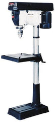 Jet - 16-1/2" Swing, Step Pulley Drill Press - 16 Speed, 3/4 hp, Single Phase - Exact Tooling