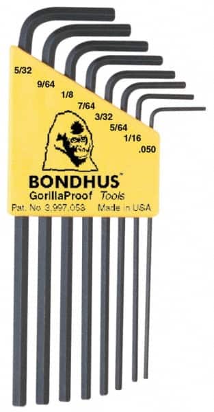 Bondhus - 8 Piece L-Key Hex Key Set - Exact Tooling