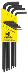 Bondhus - 10 Piece L-Key Hex Key Set - Hex Range 1/16 to 1/4" - Exact Tooling