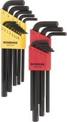 Bondhus - 22 Piece L-Key Hex Key Set - Hex Range 0.05 to 3/8" - Exact Tooling