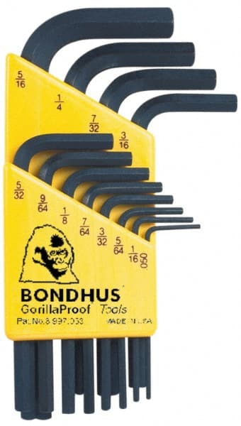 Bondhus - 12 Piece L-Key Hex Key Set - Exact Tooling