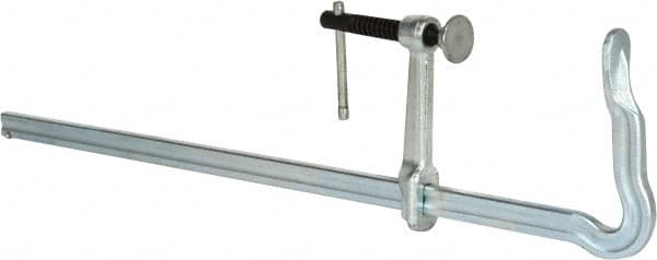Bessey - 4-3/4" Deep Throat, 24" Max Capacity, Bend Sliding Arm Clamp - 1,100 Lb Clamping Pressure, 0.7" Spindle Diam - Exact Tooling