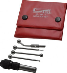 SPI - 0.0002 Inch Accuracy, Single End, Center Finder Set Mechanical - 0.1 Inch Head Diameter, Includes 4 Attachments, Case, Holder, 4 Pieces - Exact Tooling