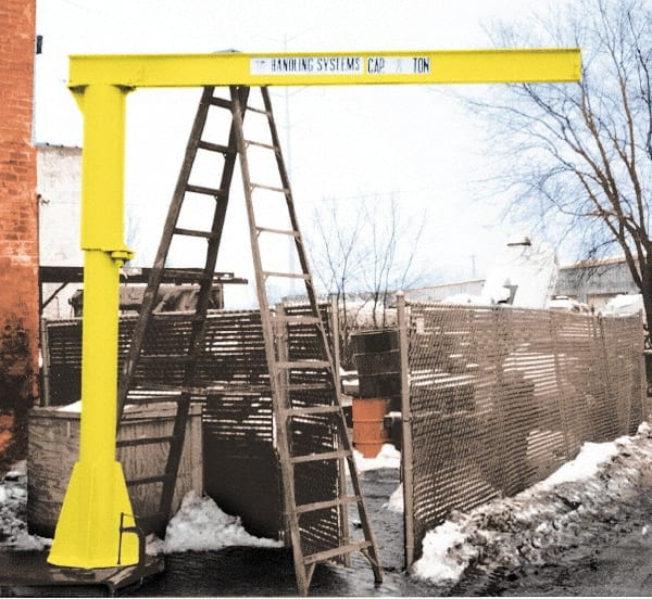 Value Collection - 500 Lb Load Capacity, Steel Jib Crane - Pillar Base Jib - Exact Tooling