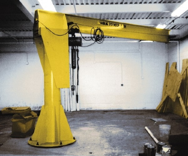 Value Collection - 4,000 Lb Load Capacity, Steel Jib Crane - 11' High, Pillar Base Jib - Exact Tooling
