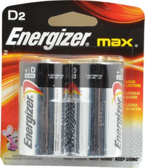 Energizer - Size D, Alkaline, 2 Pack, Standard Battery - 1.5 Volts, Flat Terminal, LR20, ANSI, IEC Regulated - Exact Tooling