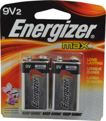 Energizer - Size 9V, Alkaline, 2 Pack, Standard Battery - 9 Volts, Miniature Snap Terminal, 6LR61, ANSI, IEC Regulated - Exact Tooling